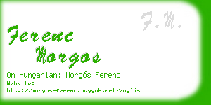 ferenc morgos business card